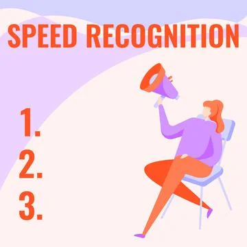 Conceptual caption Speed Recognition. Business approach interdisciplinary Stock Illustration