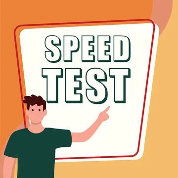 Conceptual caption Speed Test. Word for psychological test for the maximum speed Stock Illustration