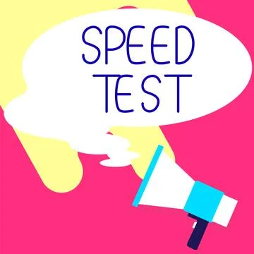 Conceptual caption Speed Test. Word for psychological test for the maximum speed Stock Illustration