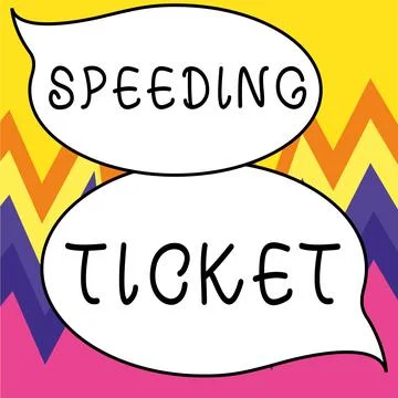 Conceptual caption Speeding Ticket. Business idea psychological test for the Stock Illustration