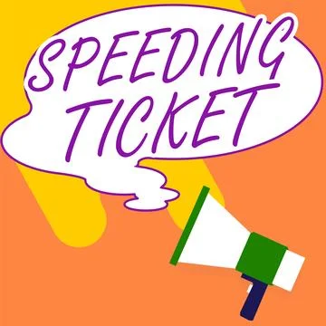 Conceptual caption Speeding Ticket. Business idea psychological test for the Stock Illustration