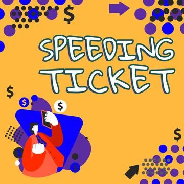 Conceptual caption Speeding Ticket. Word for psychological test for the maximum Stock Illustration