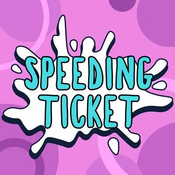 Conceptual caption Speeding Ticket. Word for psychological test for the maximum Stock Illustration