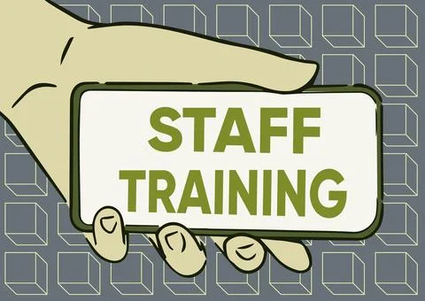 Conceptual caption Staff Training. Conceptual photo learn specific knowledge Stock Illustration