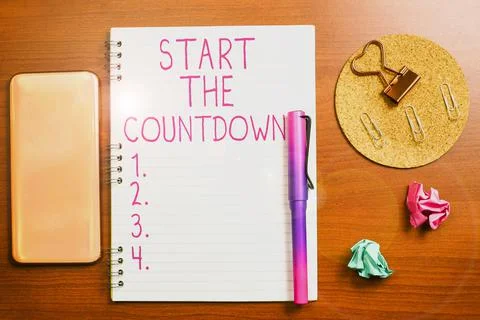 Conceptual caption Start The Countdown. Business showcase Sequence of Backward Foto stock