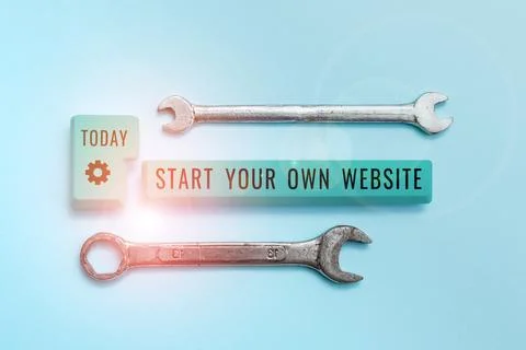 Conceptual caption Start Your Own Website. Concept meaning serve as Extension of Stock Photos