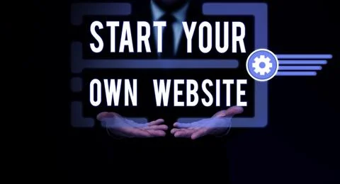 Conceptual caption Start Your Own Website. Word Written on serve as Extension of Stock Photos