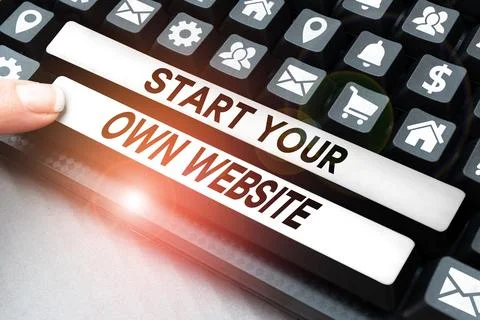 Conceptual caption Start Your Own Website. Business overview serve as Extension Stock Photos