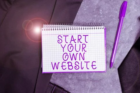 Conceptual caption Start Your Own Website. Business concept serve as Extension Stock Photos