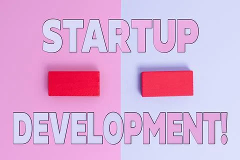 Conceptual caption Startup Development. Word for efficiently develop and Stockfoto's