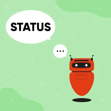 Conceptual caption Status. Concept meaning situation at a particular time during Stock Illustration