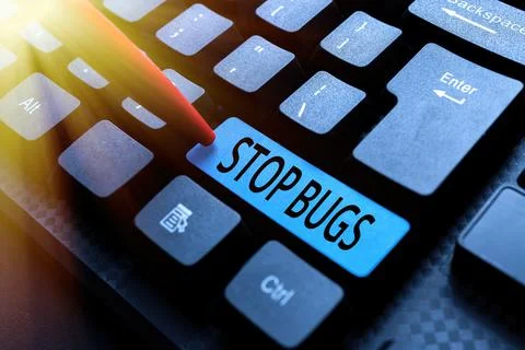 Conceptual caption Stop Bugs. Business showcase Get rid an insect or similar Stock Photos