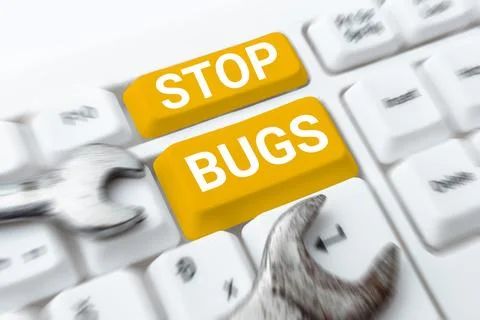 Conceptual caption Stop Bugs. Business approach Get rid an insect or similar Foto stock