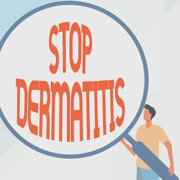 Conceptual caption Stop Dermatitis. Internet Concept Put an end in irritation Stock Illustration