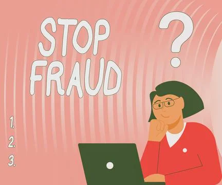 Conceptual caption Stop Fraud. Conceptual photo campaign advices showing to Stock Illustration