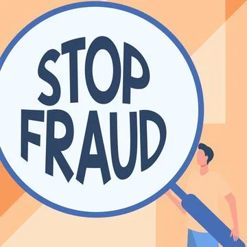 Conceptual caption Stop Fraud. Internet Concept campaign advices showing to Stock Illustration