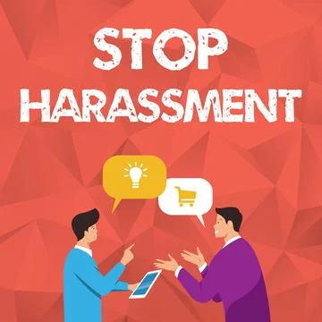 Conceptual caption Stop Harassment. Word Written on Prevent the aggressive Stock Illustration