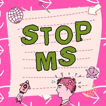 Conceptual caption Stop Ms. Business overview prevent disease marked by patches Stock Illustration