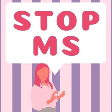 Conceptual caption Stop Ms. Word for prevent disease marked by patches of Stock Illustration