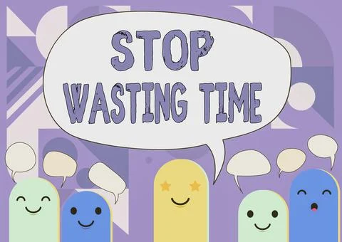 Conceptual caption Stop Wasting Time. Business overview advising person or group 스톡 일러스트