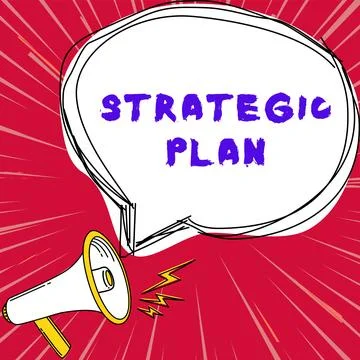 Conceptual caption Strategic Plan. Business approach A process of defining Stock Illustration