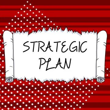 Conceptual caption Strategic Plan. Word Written on A process of defining Stock Illustration