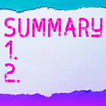 Conceptual caption Summary. Business showcase Brief Statement Abstract Synopsis Stock Illustration
