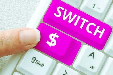 Conceptual caption Switch. Word for device for making and breaking the Stock Photos