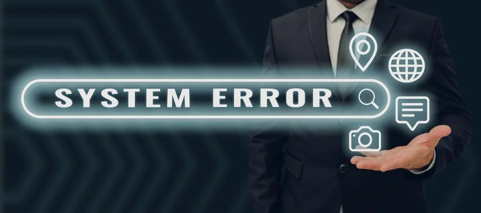 Conceptual caption System Error. Business idea Technological failure Software Stock Photos
