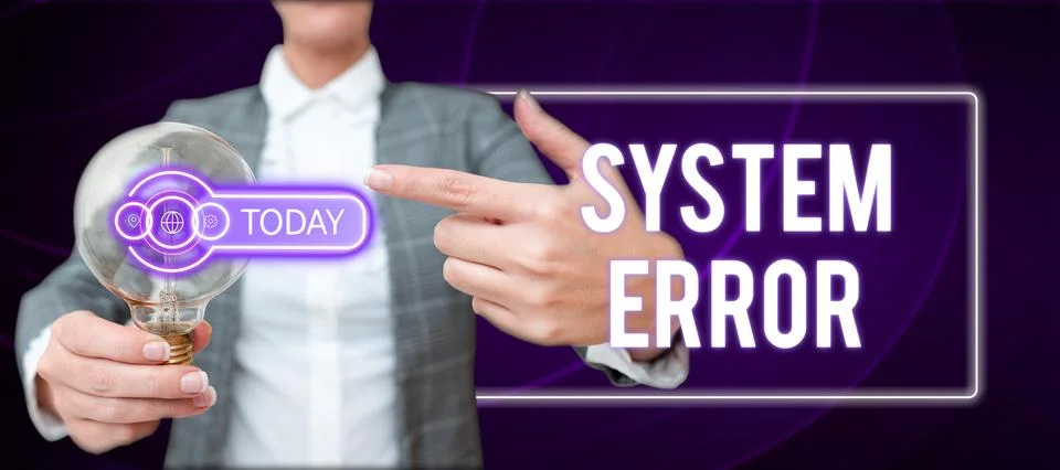 Conceptual caption System Error. Business approach Technological failure Stockfoto's