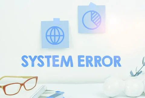 Conceptual caption System Error. Business showcase Technological failure Stockfoto's