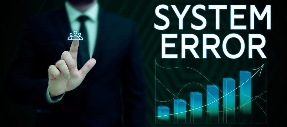Conceptual caption System Error. Business showcase Technological failure Stockfoto's