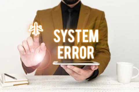 Conceptual caption System Error. Business overview Technological failure Stockfoto's