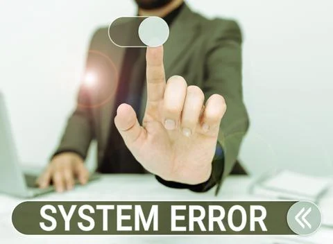 Conceptual caption System Error. Business concept Technological failure Software Stock Photos