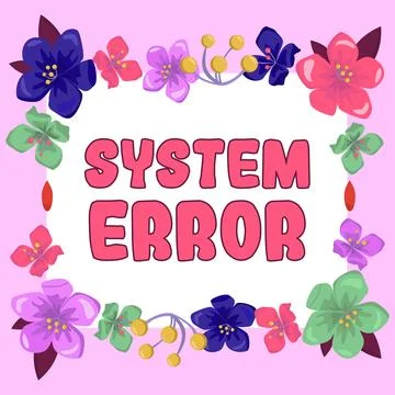 Conceptual caption System Error. Concept meaning Technological failure Software Stock-Illustration