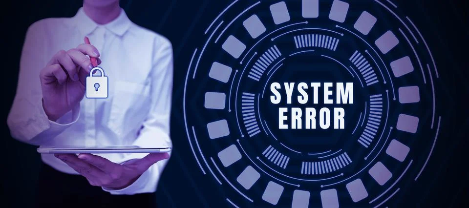 Conceptual caption System Error. Concept meaning Technological failure Software 库存照片