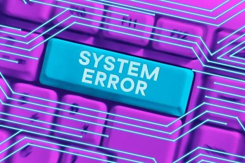 Conceptual caption System Error. Word Written on Technological failure Software Stockfoto's