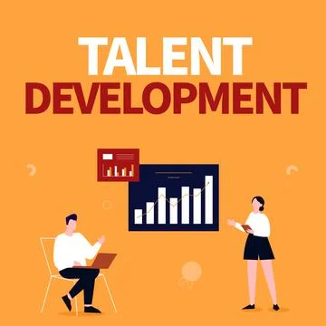 Conceptual caption Talent Development. Business overview Building Skills Ilustración de archivo