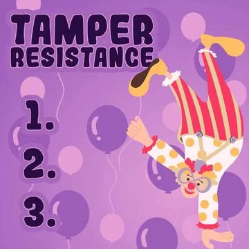 Conceptual caption Tamper Resistance. Internet Concept resilent to physical harm Stock Illustration