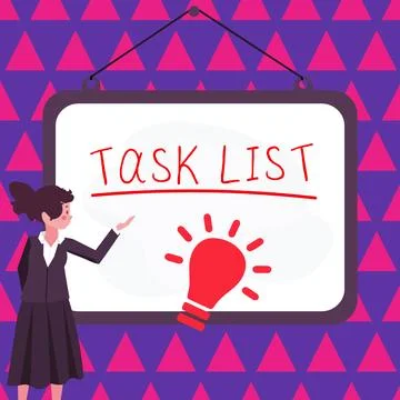 Conceptual caption Task List. Conceptual photo Planification reminder group of Stock Illustration