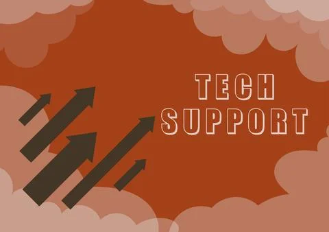 Conceptual caption Tech Support. Business concept Assisting individuals who are イラスト素材