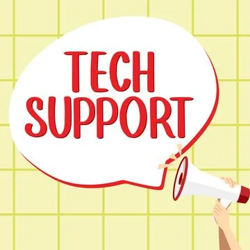Conceptual caption Tech Support. Word for Assisting individuals who are having イラスト素材