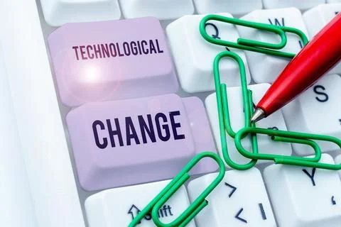 Conceptual caption Technological Change. Internet Concept increase in the Stock Photos