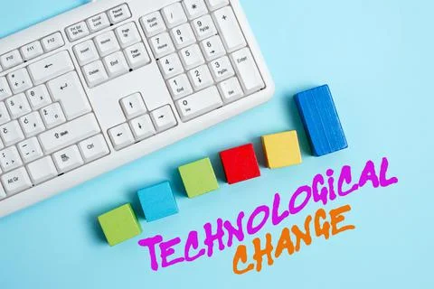 Conceptual caption Technological Change. Word Written on increase in the 写真素材