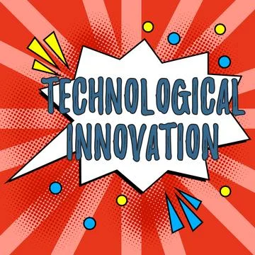 Conceptual caption Technological Innovation. Word Written on New Invention from Stockillustratie