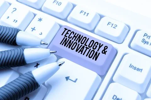 Conceptual caption Technologyandinnovation. Word for Application of better Stock Photos