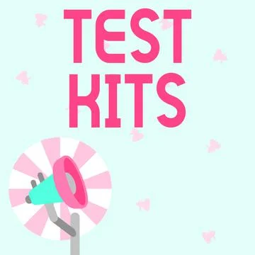 Conceptual caption Test Kits. Business overview tools used to detect the Stock Illustration