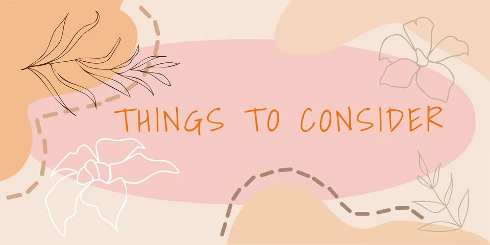 Conceptual caption Things To Consider. Internet Concept list to check or do it Stock Illustration