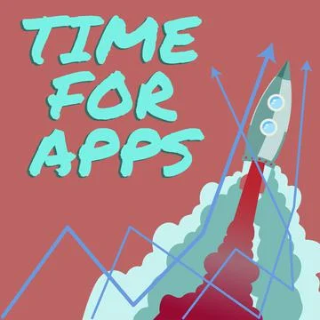 Conceptual caption Time For Apps. Business idea The best fullfeatured service Stockillustratie