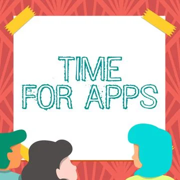 Conceptual caption Time For Apps. Internet Concept The best fullfeatured service 스톡 일러스트